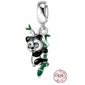 Charm Sterlingové stříbro 925 Panda na větvi, přívěsek na náramek zvíře