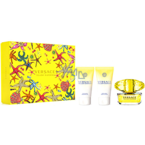 Versace Yellow Diamond toaletní voda 50 ml + sprchový gel 50 ml + tělové mléko 50 ml, dárková sada pro ženy