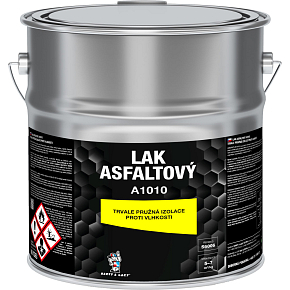A1010 asfaltový lak izolační nátěr, černý, 9 kg