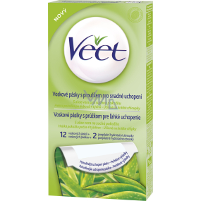 Veet Aloe Vera voskové pásky pro suchou pokožku 12 + 2 kusy