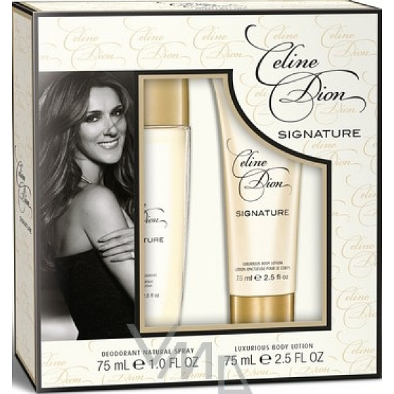 Celine Dion Signature parfémovaný deodorant sklo pro ženy 75 ml + tělové mléko 75 ml, kosmetická sada