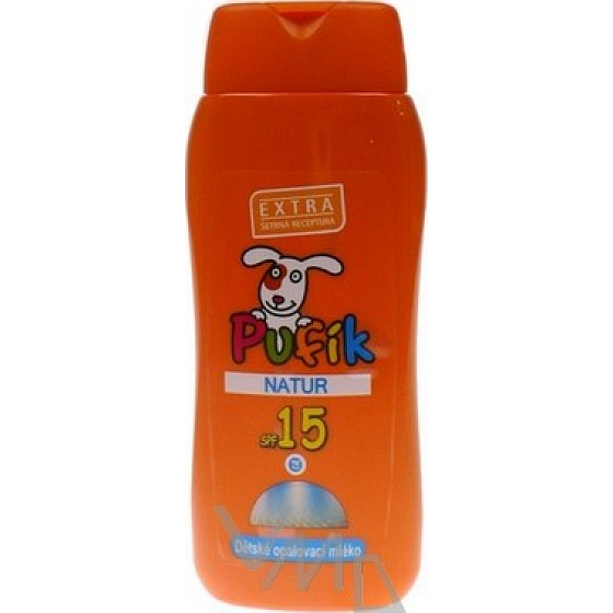 Mika Pufík Natur SPF15 mléko na opalování pro děti 300 ml