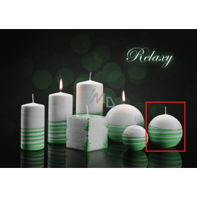 Lima Aromatická spirála Relaxy svíčka bílo - zelená koule 80 mm 1 kus