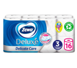 Zewa Deluxe Aqua Tube Delicate Care toaletní papír 3 vrstvý 150 útržků 16 kusů, rolička, kterou můžete spláchnout