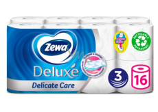 Zewa Deluxe Aqua Tube Delicate Care toaletní papír 3 vrstvý 150 útržků 16 kusů, rolička, kterou můžete spláchnout