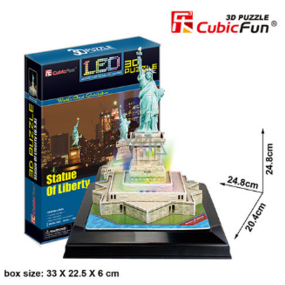 CubicFun Puzzle 3D Socha Svobody LED svítící 37 dílků 20,4 x 24,8 x 24,8 cm