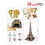 CubicFun Puzzle 3D Eiffelova věž LED svítící 82 dílků noční edice 39 x 78 x 36 cm