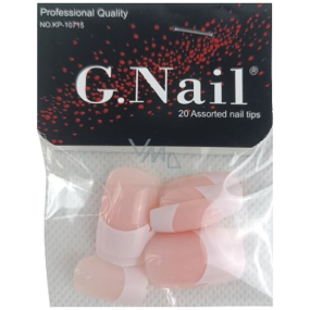 Natural Art Nails umělé nehty rovné francouzská manikúra růžová 10 kusů 806