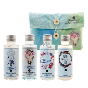 Bohemia Gifts Boho Style - Travel Pack sprchový gel 50 ml + šampon na vlasy 50 ml + tělové mléko 50 ml + láhev 50 ml, cestovní balení kosmetiky, kosmetická sada