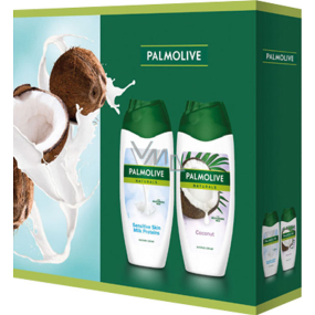 Palmolive Naturals Milk Proteins sprchový gel 250 ml + Coconut sprchový gel 250 ml, kosmetická sada