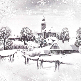 Nekupto Vánoční kartičky na dárky Zasněžená krajina 6,5 x 6,5 cm 6 kusů
