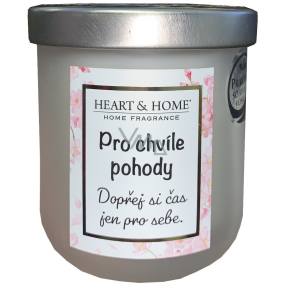 Heart & Home Svěží prádlo sójová vonná svíčka s nápisem Pro chvíle pohody 110 g