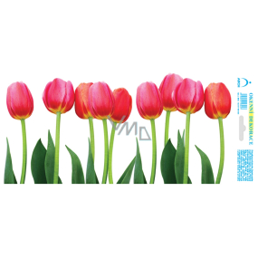 Arch Celoroční samolepka, okenní fólie bez lepidla Pás růžových tulipánů 35 x 16 cm