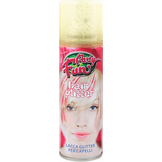 Party Fun lak na vlasy s glitry stříbrný, 125 ml