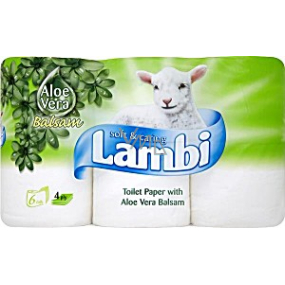 Lambi Balsam Aloe Vera toaletní papír 4 vrstvý 15 útržků 6 rolí