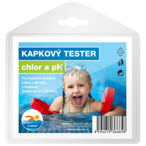 Probazen Kapkový Tester pro zjištění jak upravit vodu v bazénech - pH a Chlor 120 testů