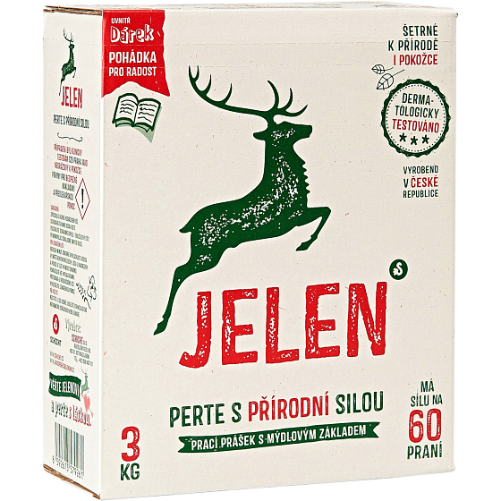 Jelen prací prášek s mýdlovým základem, 60 dávek, 3 kg