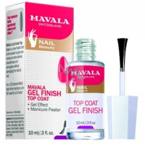 Mavala Gel Finish Top Coat svrchní lak s gelovým efektem brání odštěpování nehtů a předčasnému olupování laku 10 ml