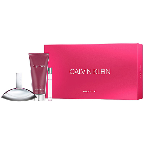 Calvin Klein Euphoria parfémovaná voda pro ženy 100 ml + tělové mléko 200 ml + toaletní voda 10 ml, dárková sada