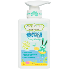 Jack N Jill BIO Simplicity Jednoduchost 2v1 sprchový gel a šampon pro děti dávkovač 300 ml