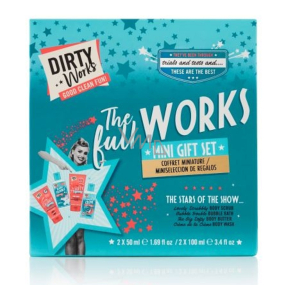 Dirty Works The Full Works pěna do koupele 100 ml + sprchový gel 100 ml + tělový peeling 50 ml + tělové mléko 50 ml, kosmetická sada