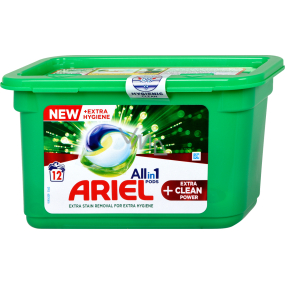 Ariel All in 1 Pods Extra Clean Power gelové kapsle univerzální na praní 12 kusů 326,4 g