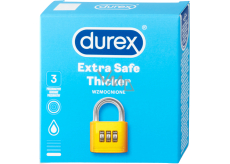 Durex Extra Safe Thicker latexový kondom, silnější, nominální šířka: 56 mm 3 kusy