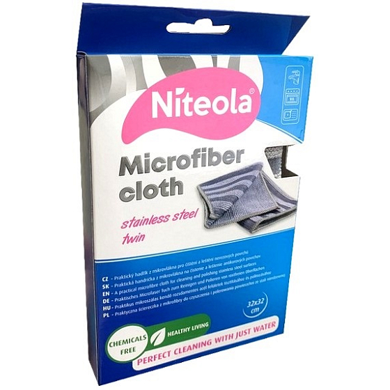 Niteola Microfiber Cloth hadřík z mikrovlákna na nerezové povrchy 32 x 32 cm
