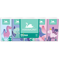 Harmony Dino 3vrstvé dětské papírové kapesníčky, 10× 10 ks
