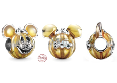 Charm Sterlingové stříbro 925 Disney Mickey Mouse ve tvaru dýně, korálek na náramek Halloween