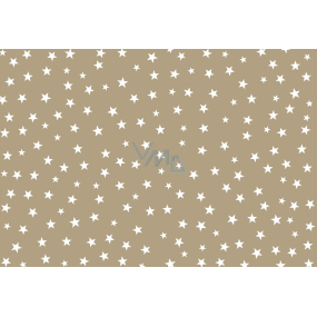 Dárkový balicí papír 70 x 200 cm Vánoční KRAFT Hvězdičky