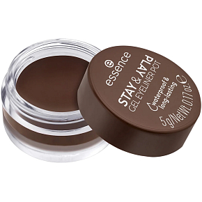 Essence Stay & Play Waterproof gelové oční linky 02 Brown 5 g
