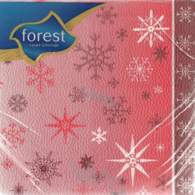 Forest Papírové ubrousky 1 vrstvé 33 x 33 cm 20 kusů Vánoční Červené vločky