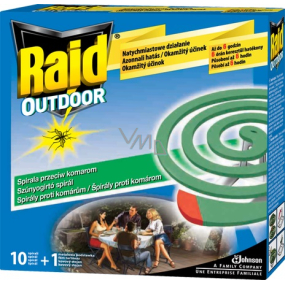Raid Outdoor spirály proti komárům 10+1 kus