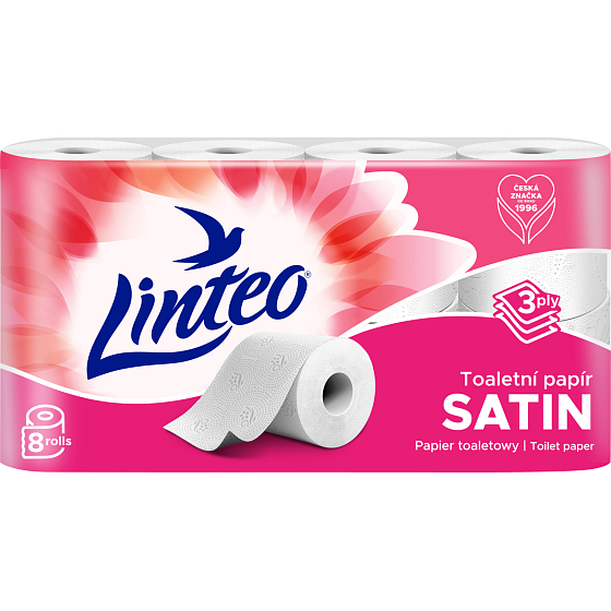 Linteo 3vrstvý toaletní papír, 8 rolí, 15 m role