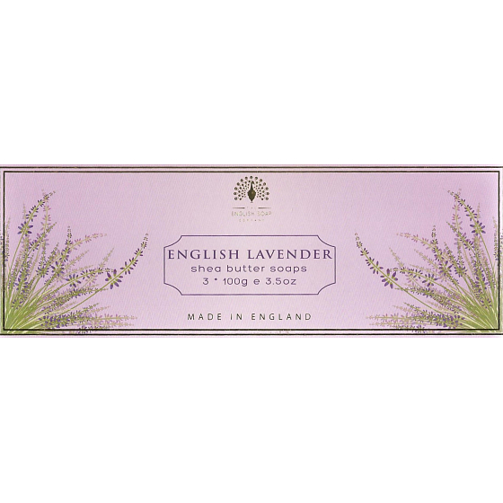 English Soap Anglická Levandule přírodní parfémované mýdlo s bambuckým máslem 3 x 100 g