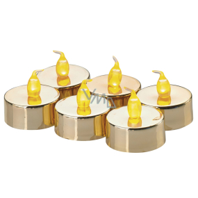Emos Svíčky LED svítící jantarové, 3,8 cm, 6 kusů zlaté