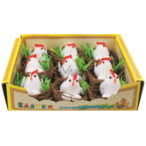 Hnízda s kuřátkem a vejci 5,5 cm 9 kusů v krabičce
