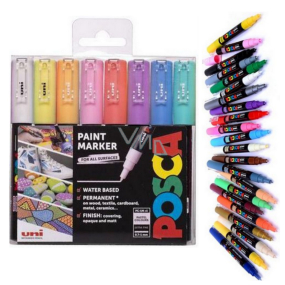 Posca Univerzální sada akrylátových popisovačů 0,7 - 1 mm Pastelové barvy 8 kusů PC-1M