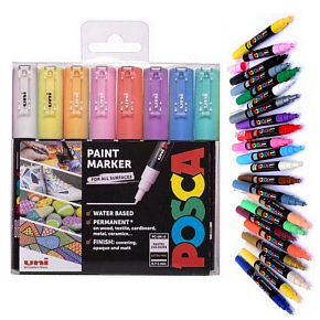 Posca Univerzální sada akrylátových popisovačů 0,7 - 1 mm Pastelové barvy 8 kusů PC-1M