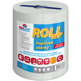 Balsoft Roll400 2vrstvé papírové utěrky 76 m, 388 útržků, 1 role