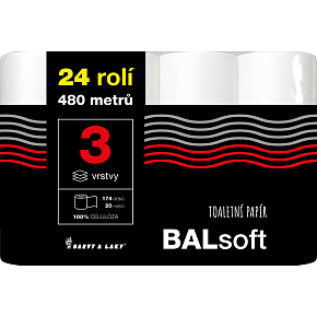 BALsoft 3vrstvý toaletní papír, 24 rolí, 20 m role