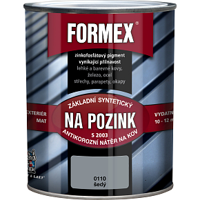 Formex S2003 základ na pozink základní barva na kov, 0110 šedý, 600 ml Formex S2003 základ na pozink základní barva na kov, 0110 šedý, 600 ml