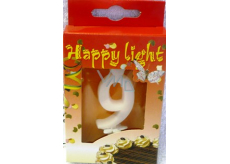 Happy light Dortová svíčka číslice 9 v krabičce