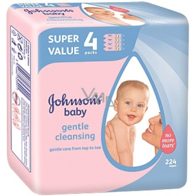 Johnsons Baby Gentle Cleansing Vlhčené ubrousky 224 kusů