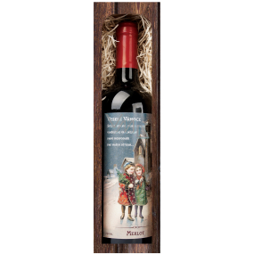 Bohemia Gifts Merlot Veselé Vánoce 750 ml, dárkové vánoční červené víno