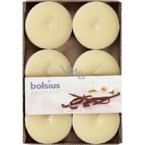 Bolsius Aromatic Maxi Vanilla - Vanilka vonné čajové svíčky 6 kusů, doba hoření 8 hodin
