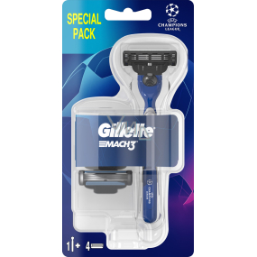 Gillette Mach3 holicí strojek + náhradní hlavice 4 kusy, pro muže