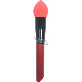 Kosmetický štětec s pěnovou houbičkou červeno-černá rukojeť 16 cm