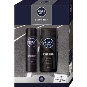 Nivea Men Deep Fresh antiperspirant deodorant sprej 150 ml + sprchový gel 250 ml, kosmetická sada pro muže